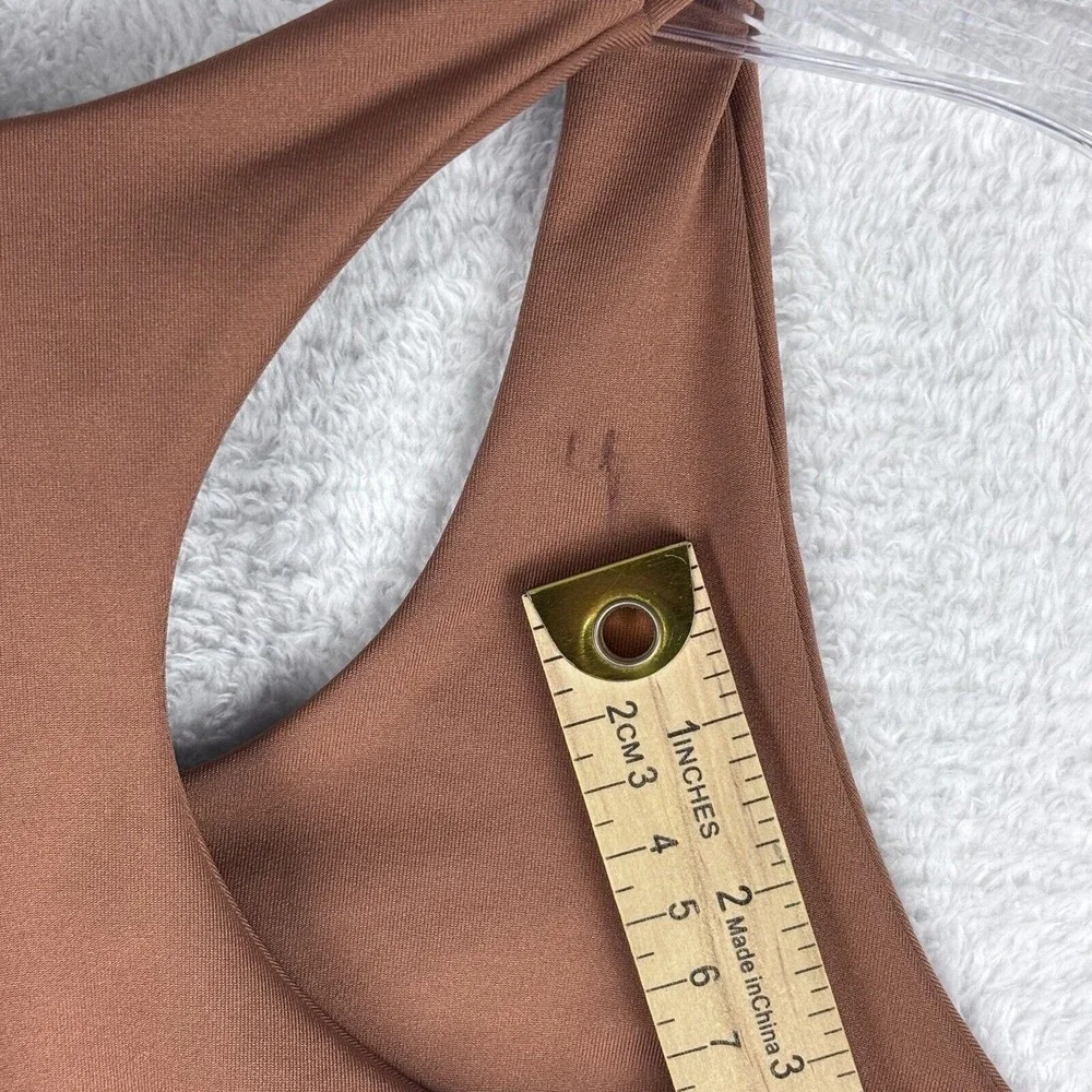 Olympia Active Neoprene Band Brown/ Black Racerback‎ Sports Bra Size S